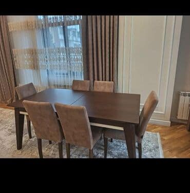 Qonaq otağı üçün, İşlənmiş, Açılan, Kvadrat masa, 6 stul lalafo.az -da Qonaq otağı üçün, İşlənmiş, Açılan, Kvadrat masa, 6 stul
