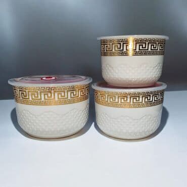 Çömçələr: Keramika saxlama qabları dəsti – 3 ədəd - Material: yüksək lalafo.az -da — 6 Çömçələr: Keramika saxlama qabları dəsti – 3 ədəd - Material: yüksək — 6