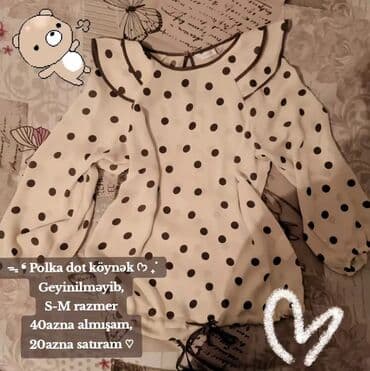 Polka dot köynək. Ağ rəng üzərində tünd nöqtəli naxış. Ön və çiyin lalafo.az -da Polka dot köynək. Ağ rəng üzərində tünd nöqtəli naxış. Ön və çiyin
