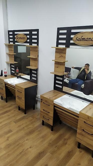 Bərbər/salon üçün tam dəst iş masasları və güzgülü panel - İki ədəd lalafo.az -da Bərbər/salon üçün tam dəst iş masasları və güzgülü panel - İki ədəd