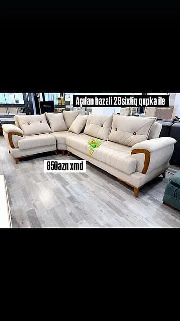 Açılan-bazalı künc divan dəsti - L formalı künc divan - Açılan lalafo.az -da Açılan-bazalı künc divan dəsti - L formalı künc divan - Açılan