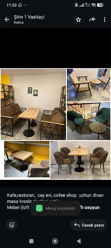 Kafe,restoran, cay evi, cofee shop uchun divan masa kreslo destleri lalafo.az -da Kafe,restoran, cay evi, cofee shop uchun divan masa kreslo destleri