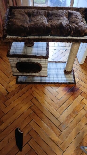 Pişik üçün çoxfunksiyalı oyun və istirahət kompleksi - İki səviyyəli lalafo.az -da Pişik üçün çoxfunksiyalı oyun və istirahət kompleksi - İki səviyyəli