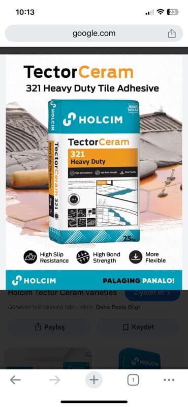 Məhsul: Holcim TectorCeram 321 Heavy Duty – kafel və plitə yapışdırıcı lalafo.az -da Məhsul: Holcim TectorCeram 321 Heavy Duty – kafel və plitə yapışdırıcı