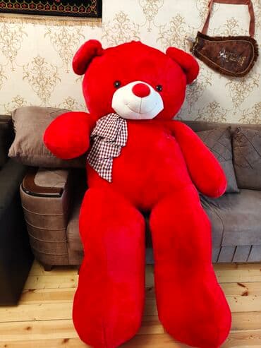 Nəhəng plyuş ayı oyuncaq - Rəng: parlaq qırmızı, ağ burun hissəsi ilə lalafo.az -da Nəhəng plyuş ayı oyuncaq - Rəng: parlaq qırmızı, ağ burun hissəsi ilə