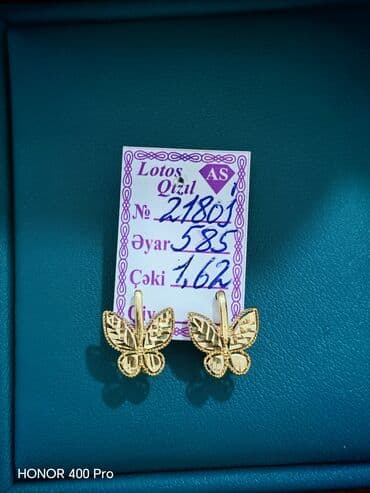 Sırğa, Sarı qızıl, 585 Əyar, 162 g lalafo.az -da Sırğa, Sarı qızıl, 585 Əyar, 162 g