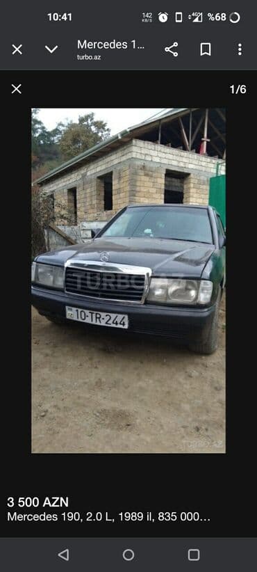Mercedes-Benz 190 (W201): 2 l | 1989 il Sedan lalafo.az -da Mercedes-Benz 190 (W201): 2 l | 1989 il Sedan