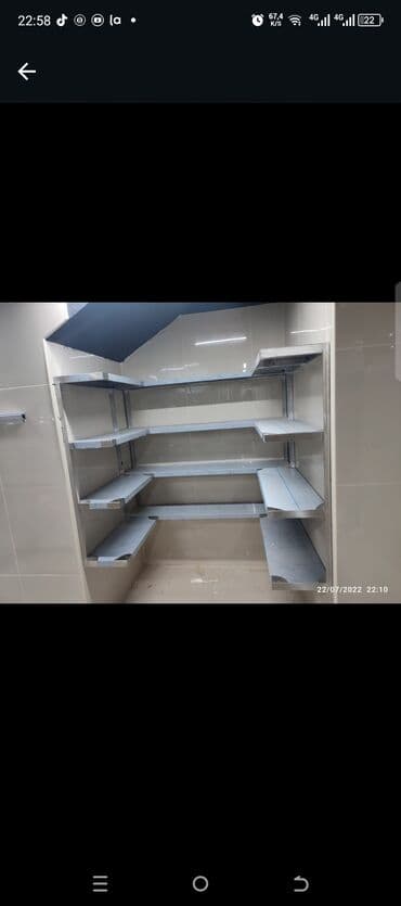 Nerjaveykalar: Paslanmayan metaldan hazırlanmış, divara bərkidilən rəflər. Mətbəx lalafo.az -da — 1 Nerjaveykalar: Paslanmayan metaldan hazırlanmış, divara bərkidilən rəflər. Mətbəx — 1