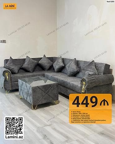 Künc divan dəsti – Kod: 5305 - Ölçülər: 280 × 200 sm - Mexanizm at lalafo.az Künc divan dəsti – Kod: 5305 - Ölçülər: 280 × 200 sm - Mexanizm