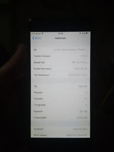 IPhone 6 Plus, 64 GB, Space Gray, Barmaq izi lalafo.az -da IPhone 6 Plus, 64 GB, Space Gray, Barmaq izi