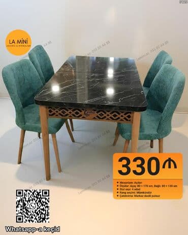 Açılan, Dördbucaq masa, 4 stul lalafo.az -da Açılan, Dördbucaq masa, 4 stul
