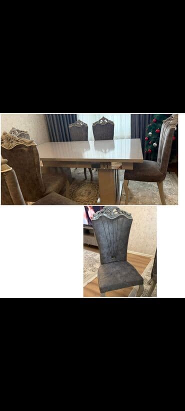 Qonaq otağı üçün, İşlənmiş, Açılan, Dördbucaq masa, 6 stul lalafo.az -da Qonaq otağı üçün, İşlənmiş, Açılan, Dördbucaq masa, 6 stul