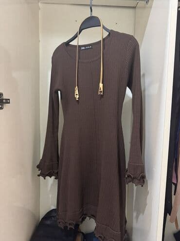 Qadın geyimləri dəsti - Qəhvəyi trikotaj don: incə şaquli rezinli lalafo.az -da Qadın geyimləri dəsti - Qəhvəyi trikotaj don: incə şaquli rezinli