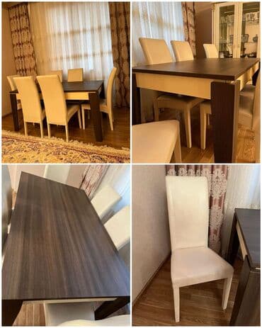 Qonaq otağı üçün, İşlənmiş, Kvadrat masa, 6 stul lalafo.az -da Qonaq otağı üçün, İşlənmiş, Kvadrat masa, 6 stul