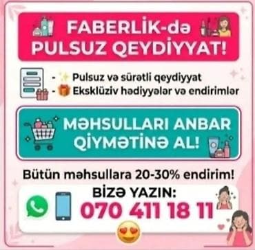 FABERLIK-də pulsuz qeydiyyat xidməti - Pulsuz və sürətli qeydiyyat lalafo.az -da FABERLIK-də pulsuz qeydiyyat xidməti - Pulsuz və sürətli qeydiyyat