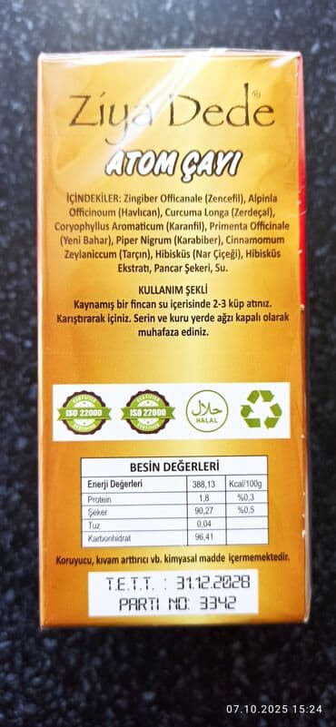 Полуфабрикаты: Прессованный турецкий чай “Atom” от компании Ziya Dede – набор трав в at lalafo.az — 6 Полуфабрикаты: Прессованный турецкий чай “Atom” от компании Ziya Dede – набор трав в — 6