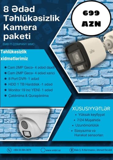 Təhlükəsizlik sistemləri | Müşahidə kameraları | Zəmanət, Quraşdırılma lalafo.az -da Təhlükəsizlik sistemləri | Müşahidə kameraları | Zəmanət, Quraşdırılma