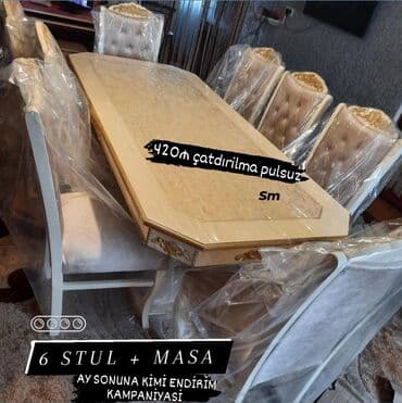 Qonaq otağı üçün, Yeni, Dördbucaq masa, 6 stul lalafo.az -da Qonaq otağı üçün, Yeni, Dördbucaq masa, 6 stul