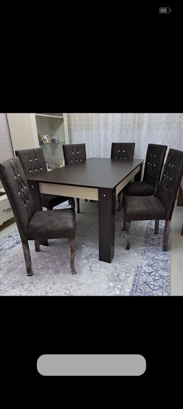 Qonaq otağı üçün, Yeni, Açılmayan, Dördbucaq masa, 6 stul lalafo.az -da Qonaq otağı üçün, Yeni, Açılmayan, Dördbucaq masa, 6 stul