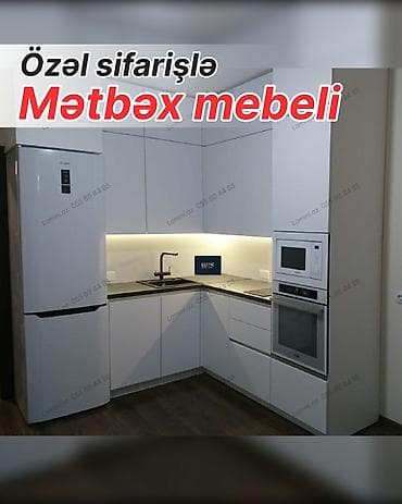 Özəl sifarişlə hazırlanmış müasir mətbəx mebeli. - L formalı lalafo.az -da Özəl sifarişlə hazırlanmış müasir mətbəx mebeli. - L formalı