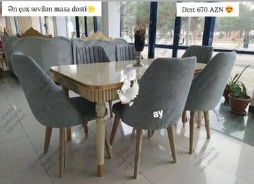 Qonaq otağı üçün, Yeni, Dördbucaq masa, 6 stul lalafo.az -da Qonaq otağı üçün, Yeni, Dördbucaq masa, 6 stul