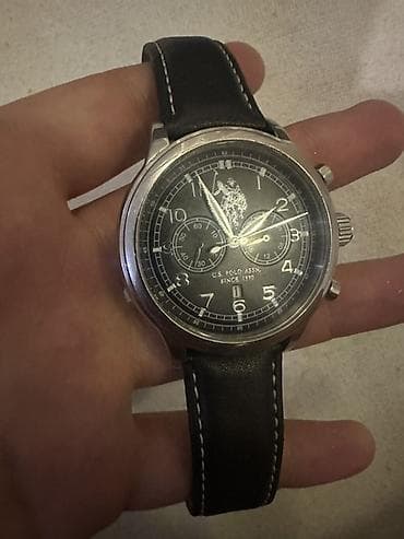U.S. Polo Assn. kişi qol saatı - Klassik dairəvi metal kasa, tünd lalafo.az -da U.S. Polo Assn. kişi qol saatı - Klassik dairəvi metal kasa, tünd