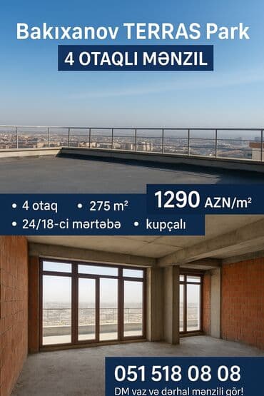 Bakıxanov Razinde TERRAS park yaşayış kompleksi 24/18 i 275 kv, 4 lalafo.az -da Bakıxanov Razinde TERRAS park yaşayış kompleksi 24/18 i 275 kv, 4