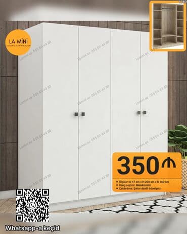 Yeni, Açılan, 4 qapılı Düz dolab, Qarderob, paltar dolabı, Azərbaycan lalafo.az -da Yeni, Açılan, 4 qapılı Düz dolab, Qarderob, paltar dolabı, Azərbaycan