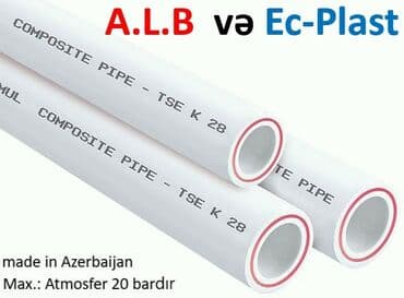 Water pipes: A.L.B və Ec‑Plast kompozit borular - Tətbiq: su və isitmə-soyutma lalafo.az -da — 1 Water pipes: A.L.B və Ec‑Plast kompozit borular - Tətbiq: su və isitmə-soyutma — 1