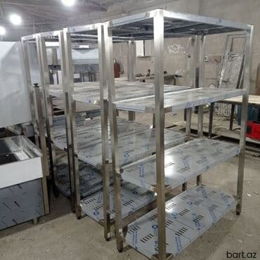 Paslanmayan poladdan (inox) çoxmərtəbəli rəflər və servis arabaları lalafo.az -da Paslanmayan poladdan (inox) çoxmərtəbəli rəflər və servis arabaları
