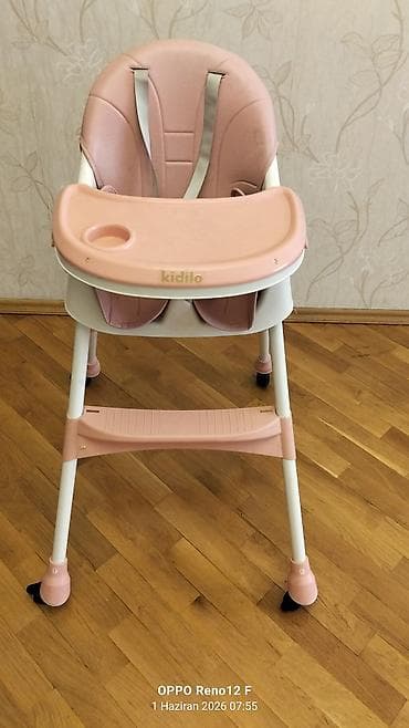Kidilo uşaq yemək stulu - Rəng: pudra/çəhrayı və ağ - Yumşaq oturacaq lalafo.az -da Kidilo uşaq yemək stulu - Rəng: pudra/çəhrayı və ağ - Yumşaq oturacaq