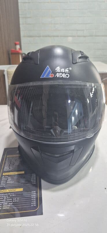 Moto əlcəklər: ADLO ADLO-609D tam üzlü motosiklet dəbilqəsi - Rəng: mat qara - lalafo.az -da — 1 Moto əlcəklər: ADLO ADLO-609D tam üzlü motosiklet dəbilqəsi - Rəng: mat qara - — 1