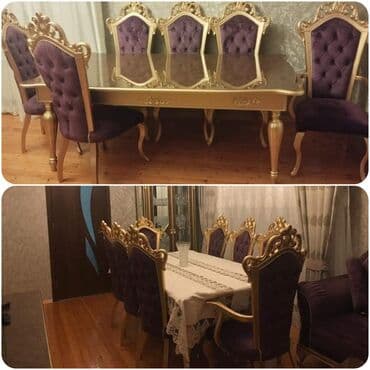 Qonaq otağı üçün, İşlənmiş, Dördbucaq masa, 8 stul lalafo.az -da Qonaq otağı üçün, İşlənmiş, Dördbucaq masa, 8 stul