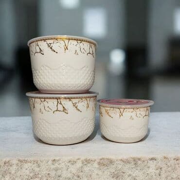 Çömçələr: Keramika saxlama qabları dəsti – 3 ədəd - Material: yüksək lalafo.az -da — 3 Çömçələr: Keramika saxlama qabları dəsti – 3 ədəd - Material: yüksək — 3