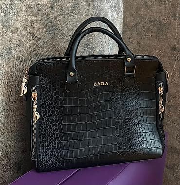 ZARA qadın əl çantası – qara rəng, timsah teksturalı süni dəri. - İki lalafo.az -da ZARA qadın əl çantası – qara rəng, timsah teksturalı süni dəri. - İki