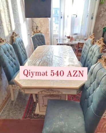 Qonaq otağı üçün, Yeni, Açılmayan, Dördbucaq masa, 6 stul lalafo.az -da Qonaq otağı üçün, Yeni, Açılmayan, Dördbucaq masa, 6 stul