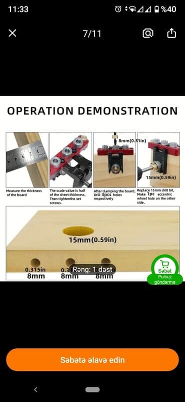 Mebel üçün minifiks deşmə aləti təzədir lalafo.az -da Mebel üçün minifiks deşmə aləti təzədir
