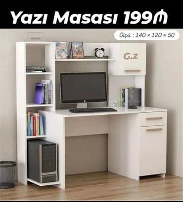 Письменные столы на заказ: Yazı masası – 199₼ Ölçü: 140 × 120 × 50 sm - Ağ rəngdə at lalafo.az — 1 Письменные столы на заказ: Yazı masası – 199₼ Ölçü: 140 × 120 × 50 sm - Ağ rəngdə — 1