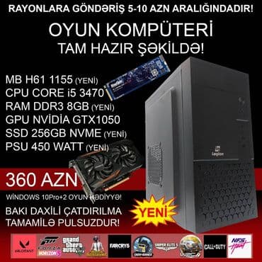 Oyun üçün Kompüter "Legion Core i5 3470 GTX1050 2GB 256GB NVME” ⭐Tək lalafo.az -da Oyun üçün Kompüter "Legion Core i5 3470 GTX1050 2GB 256GB NVME” ⭐Tək