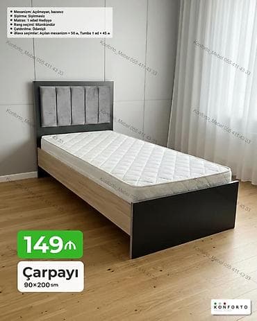 Çarpayı – 90×200 sm - Mexanizm: açılmayan, bazasız - Sıyırma lalafo.az -da Çarpayı – 90×200 sm - Mexanizm: açılmayan, bazasız - Sıyırma