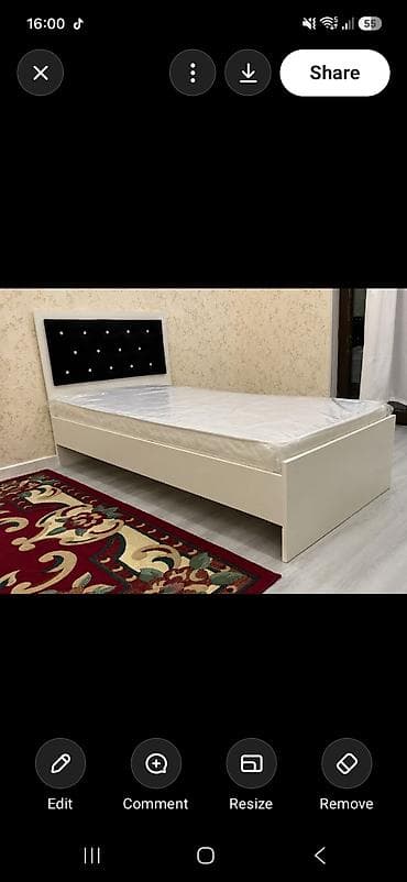 Tək nəfərlik çarpayı və döşək dəsti - Ölçü: təxmini 90x200 sm (tək lalafo.az -da Tək nəfərlik çarpayı və döşək dəsti - Ölçü: təxmini 90x200 sm (tək