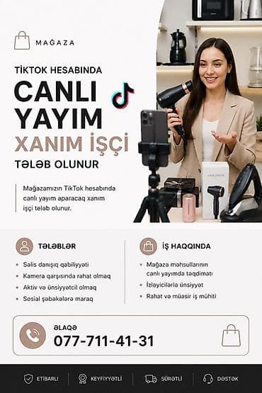 SMM menecer tələb olunur, İstənilən yaş, Təcrübəsiz lalafo.az -da SMM menecer tələb olunur, İstənilən yaş, Təcrübəsiz