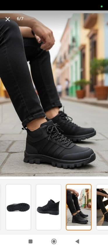 Kişi üçün qışlıq idman üslublu bot - Rəng: qara - Model: orta boy lalafo.az -da Kişi üçün qışlıq idman üslublu bot - Rəng: qara - Model: orta boy