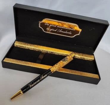 3D ручки: Şəxsi adla fərdiləşdirilən dəbli qələm seti - Qara korpus və qızılı at lalafo.az — 2 3D ручки: Şəxsi adla fərdiləşdirilən dəbli qələm seti - Qara korpus və qızılı — 2