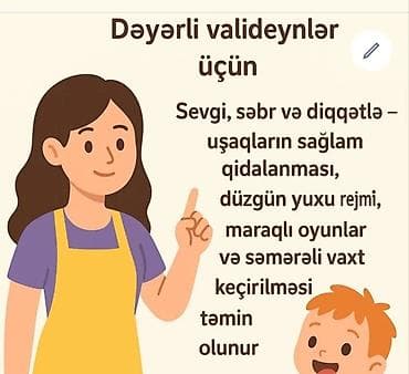 0–5 yaş arası uşaqlar üçün şən, pozitiv və etibarlı dayə xidməti lalafo.az -da 0–5 yaş arası uşaqlar üçün şən, pozitiv və etibarlı dayə xidməti