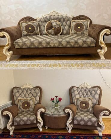 İşlənmiş, Divan, 2 kreslo, Pufik lalafo.az -da İşlənmiş, Divan, 2 kreslo, Pufik