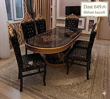Qonaq otağı üçün, Açılmayan, Oval masa, 6 stul lalafo.az -da Qonaq otağı üçün, Açılmayan, Oval masa, 6 stul