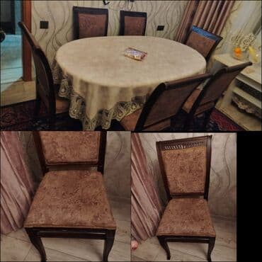 Qonaq otağı üçün, İşlənmiş, Oval masa, 6 stul lalafo.az -da Qonaq otağı üçün, İşlənmiş, Oval masa, 6 stul
