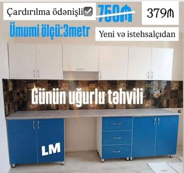 Mətbəx mebellərinin sifarişlə hazırlanması✔️ Ölçü : 3metr: 379₼ lalafo.az -da Mətbəx mebellərinin sifarişlə hazırlanması✔️ Ölçü : 3metr: 379₼