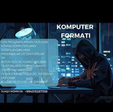 komputer yigmaq: Kompüter formatı və proqram təminatı xidməti Təklif edilən işlər: - lalafo.az -da — 1 komputer yigmaq: Kompüter formatı və proqram təminatı xidməti Təklif edilən işlər: - — 1